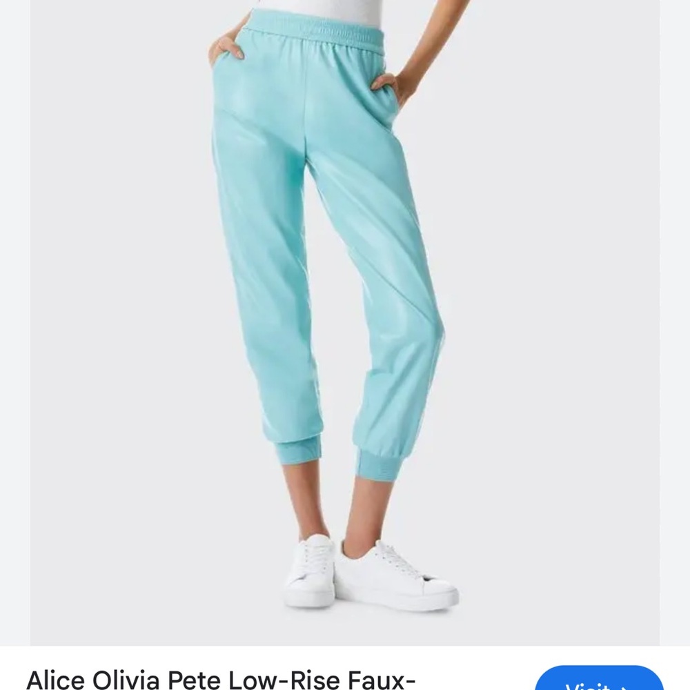 Alice + Olivia pleather Jogger Pants BNWT